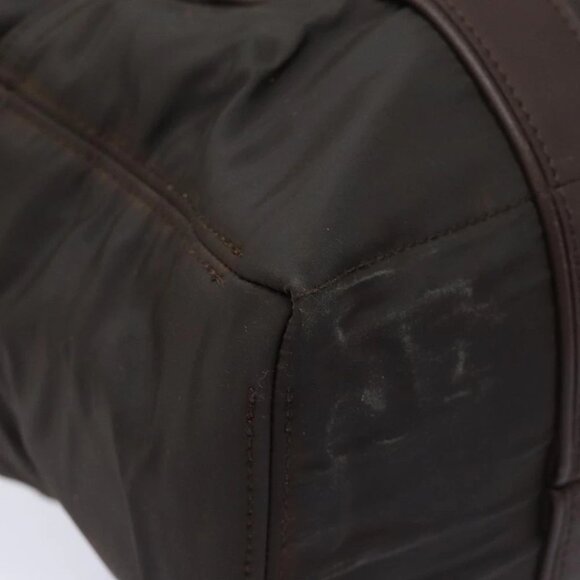 HERMES Acape Luco PM Hand Bag Nylon Brown Auth bs14944 - Picture 4 of 14